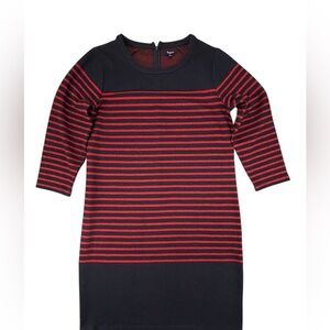 Madewell |  Wool Blend Mariner Stripe‎ Midi Sweater Dress | Large | Like New!!